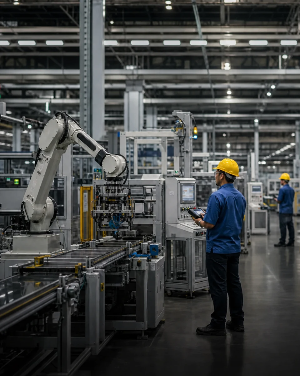 Modern manufacturing production floor