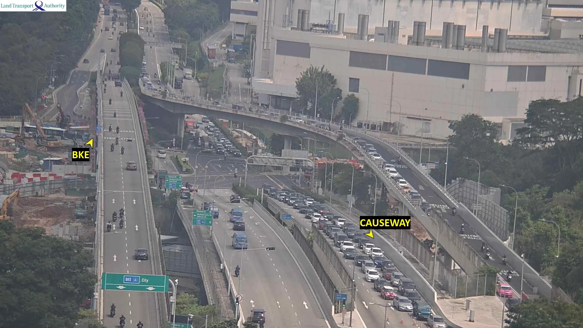 Woodlands Checkpoint traffic camera view towards BKE