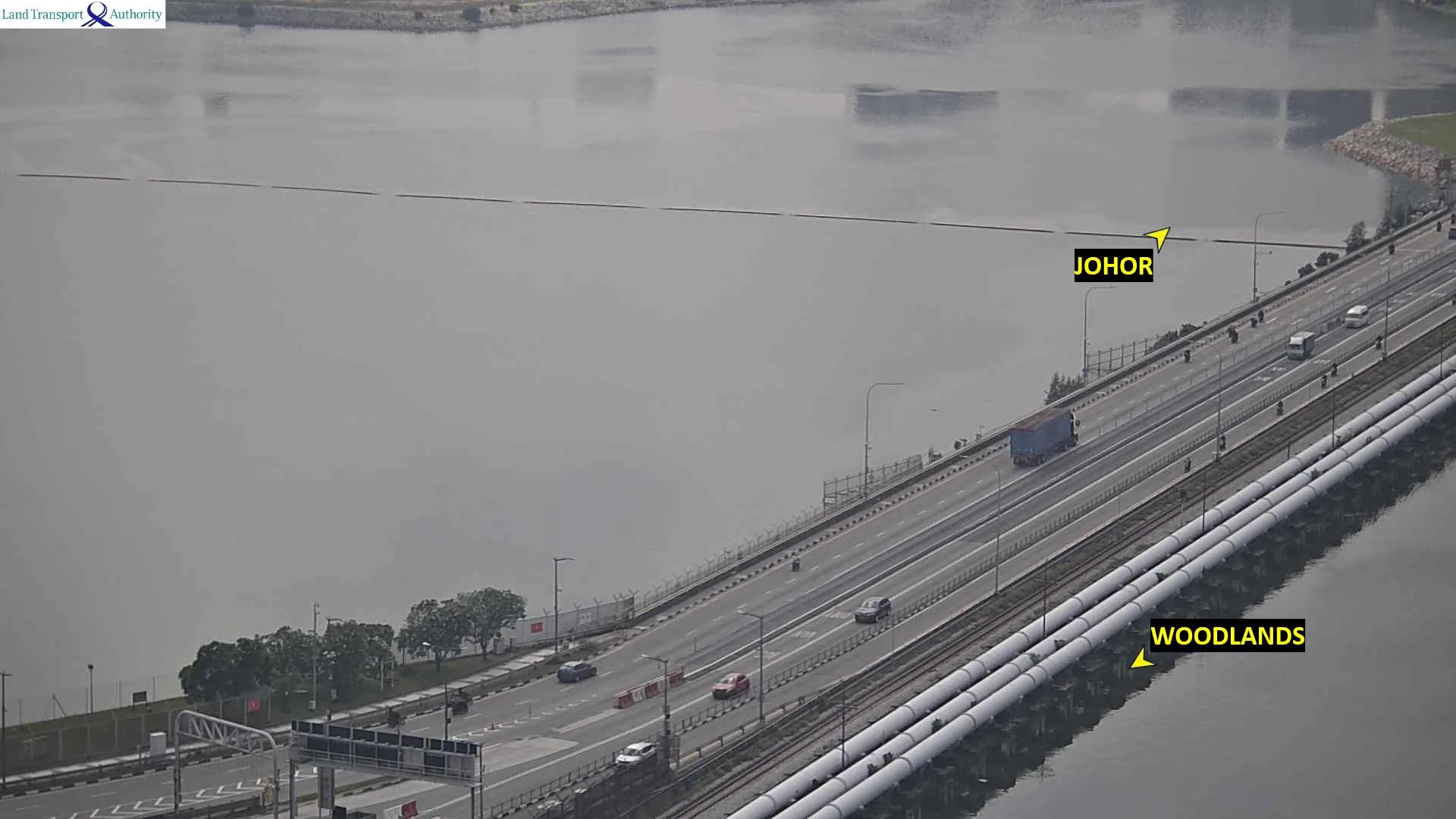 Woodlands Causeway traffic camera view towards Johor